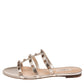 Original Valentino Rose Gold Leather Rockstud Flat Slides Size 36 (Never Used)