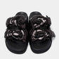 Original Valentino Black Leather Atelier 03 Rose Edition Flat Slides Size 37 (Never Used)