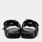 Original Valentino Black Leather Atelier 03 Rose Edition Flat Slides Size 37 (Never Used)