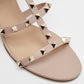 Original Valentino Old Rose Leather Rockstud Ankle Strap Sandals Size 38 (Never Used)