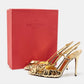 Original Valentino Gold Leather Atelier 03 Rose Edition Slingback Pump Size 40.5 (Never Used)