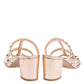 Original Valentino Metallic Rose Gold Rockstud Block Heel Cage Sandals Size 38