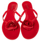 Original Valentino Red PVC Couture Rose Thong Flat Sandals Size 41