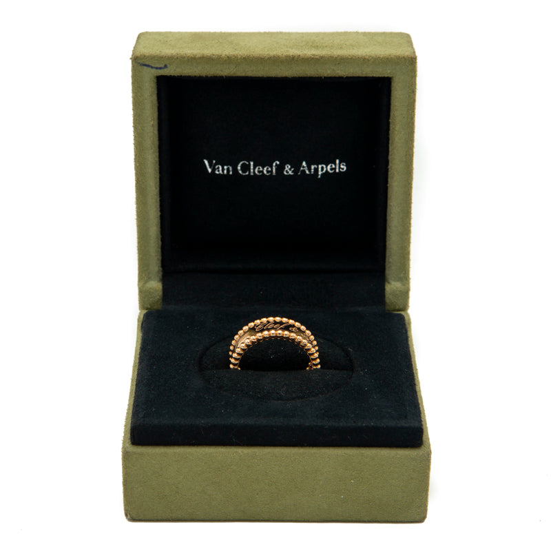 Original Van Cleef & Arpels Perlee Signature 18K Rose Gold Band Ring Size 52