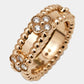 Original Van Cleef & Arpels Perlee Sweet Clovers Diamond 18K Rose Gold Band Ring 49