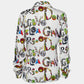 Original Versus Versace White Logo Printed Satin Shirt S