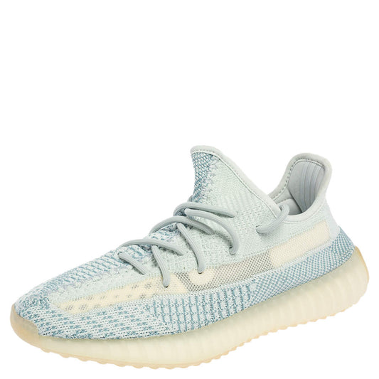 Original Yeezy x Adidas Blue/White Knit Fabric Boost 350 V2 'Cloud White' Sneakers Size 42 (Never Used)