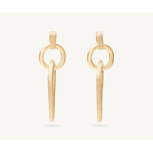 Original Marco Bicego Jaipur Gold 18K Yellow Gold Polished & Engraved Link Drop Earrings - Ob1825__Y_Li