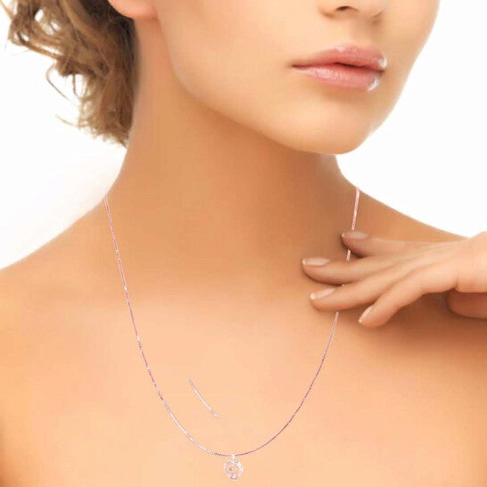 Original maulijewels 0.03 Carat Natural Diamond Mom Child Pendant For Woman Crafted In 10k Rose Gold With 18" Sterling Silver Box Chain