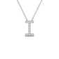 Original Maulijewels 0.10 Carat Natural Diamond Initial " I " Necklace Pendant In Solid 14K White Gold With 18" Gold Cable Chain