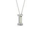 Original Maulijewels 0.10 Carat Natural Diamond Initial " I " Necklace Pendant In Solid 14K White Gold With 18" Gold Cable Chain