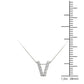 Original Maulijewels 0.10 Carat Natural Diamond Initial " V " Pendant Necklace In 14K White Gold With 18" Cable Chain