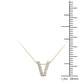 Original Maulijewels 0.10 Carat Natural Diamond Initial " V " Pendant Necklace In 14K Yellow Gold With 18" Cable Chain