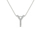 Original Maulijewels 0.10 Carat Natural Diamond Initial " Y " Pendant Necklace In 14K White Gold With 18" Cable Chain