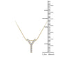 Original Maulijewels 0.10 Carat Natural Diamond Initial " Y " Pendant Necklace In 14K Yellow Gold With 18" Cable Chain