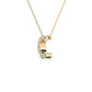 Original Maulijewels 0.10 Carat Natural Round White Diamond Initial " C " Pendant Necklace In 14K Solid Yellow Gold With 18" Cable Chain