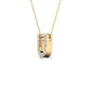 Original Maulijewels 0.11 Carat Natural Diamond Initial " U " Necklace Pendant In 14K Yellow Gold With 18" Cable Chain