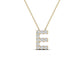 Original Maulijewels 0.11 Carat Natural Round White Diamond Initial " E " Pendant Necklace In 14K Yellow Gold With 18" Gold Cable Chain