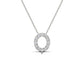 Original Maulijewels 0.12 Carat Natural Diamond Initial " O " Pendant Necklace In 14K White Gold With 18" Gold Cable Chain