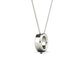 Original Maulijewels 0.12 Carat Natural Diamond Initial " O " Pendant Necklace In 14K White Gold With 18" Gold Cable Chain