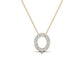 Original Maulijewels 0.12 Carat Natural Diamond Initial " O " Pendant Necklace In 14K Yellow Gold With 18" Gold Cable Chain