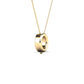 Original Maulijewels 0.12 Carat Natural Diamond Initial " O " Pendant Necklace In 14K Yellow Gold With 18" Gold Cable Chain