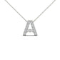 Original Maulijewels 0.12 Carat Natural White Diamond Initital " A " Pendant Necklace In 14K Solid White Gold With 18" Cable Chain