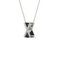 Original Maulijewels 0.13 Carat Natural Diamond Initial " X " Pendant Necklace In 14K White Gold With 18" Cable Chain