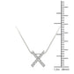 Original Maulijewels 0.13 Carat Natural Diamond Initial " X " Pendant Necklace In 14K White Gold With 18" Cable Chain