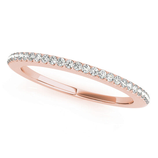 Original Maulijewels 0.14 Carat Diamond Wedding Band in 14K Rose Gold