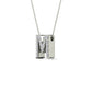 Original Maulijewels 0.17 Carat Natural Diamond Initial " M " Dangle Pendant Necklace In 14K White Gold With 18" Cable Chain