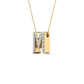 Original Maulijewels 0.17 Carat Natural Diamond Initial " M " Dangle Pendant Necklace In 14K Yellow Gold With 18" Cable Chain