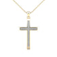 Original Maulijewels 0.25 Carat Natural Diamond Cross Pendant Necklace For Women In 14K Solid Yellow Gold with 18" Cable Chain