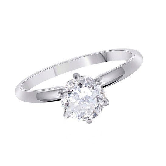 Original Maulijewels 0.25 Carat Round Diamond Solitaire Engagement Ring For Women 14K Solid White Gold