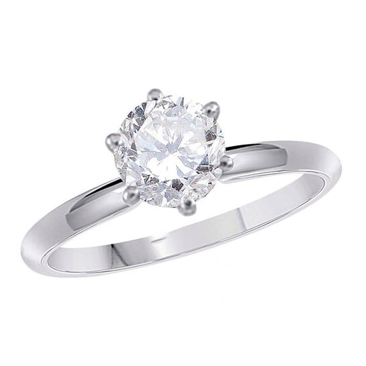 Original Maulijewels 0.50 Carat Diamond Solitaire Engagement Ring For Women 14K White Gold