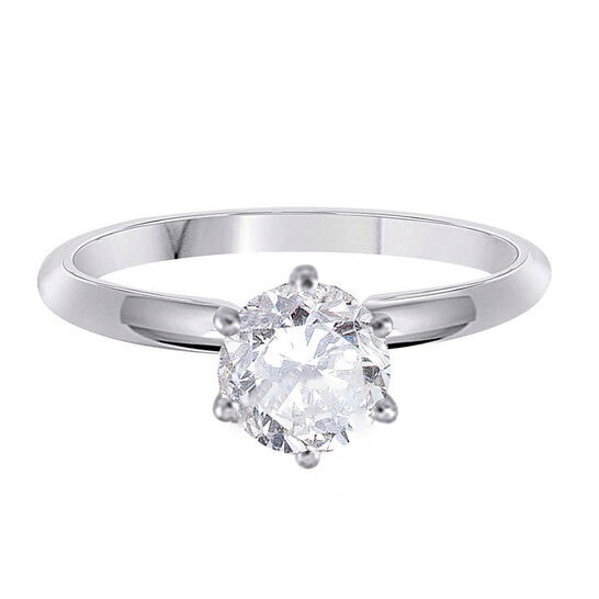 Original Maulijewels 0.50 Carat Diamond Solitaire Engagement Ring For Women 14K White Gold