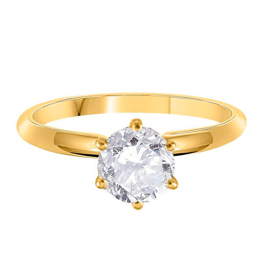 Original Maulijewels 0.50 Carat Diamond Solitaire Engagement Ring For Women 14K Yellow Gold