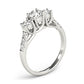 Original Maulijewels 0.50 Carat Halo Diamond 14k White Gold Engagement Ring