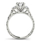 Original Maulijewels 0.50 Carat Halo Diamond Engagement Ring 14k White Gold