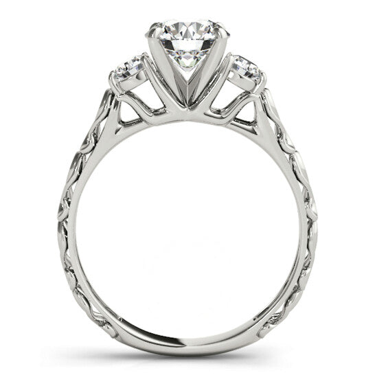 Original Maulijewels 0.50 Carat Halo Diamond Engagement Ring 14k White Gold