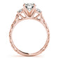 Original Maulijewels 0.50 Carat Rose Gold 14K Halo Diamond Engagement Ring