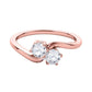 Original Maulijewels 0.50 cttw Round Natural White Diamond ( I-J/ I2-I3 ) Two Stone Engagement Ring 14K Rose Gold