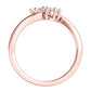 Original Maulijewels 0.50 cttw Round Natural White Diamond ( I-J/ I2-I3 ) Two Stone Engagement Ring 14K Rose Gold