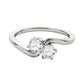 Original Maulijewels 0.50 cttw Round Natural White Diamond ( I-J/ I2-I3 ) Two Stone Engagement Ring 14K White Gold