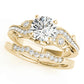 Original Maulijewels 0.60 Carat Halo Diamond Engagement Ring 14K Yellow Gold Bridal Set