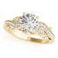 Original Maulijewels 0.60 Carat Halo Diamond Engagement Ring 14K Yellow Gold Bridal Set