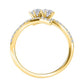 Original Maulijewels 0.75 Carat Natural Round White Diamond Two Stone Women Engagement Ring In 14K Solid Yellow Gold