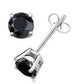 Original Maulijewels 1/4 Carat Natural Round Black Diamond Prong Set Stud Earring In 14K Black & Yellow Gold