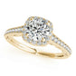 Original Maulijewels 1 Carat Halo Diamond 14K Yellow Gold Engagement Ring