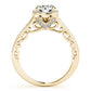 Original Maulijewels 1 Carat Halo Diamond 14K Yellow Gold Engagement Ring